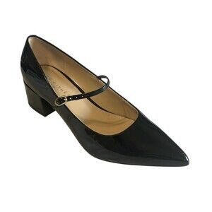 Marc Fisher LTD Womens 8.5M Black Patent Leather Mary Jane Pumps Low Heels